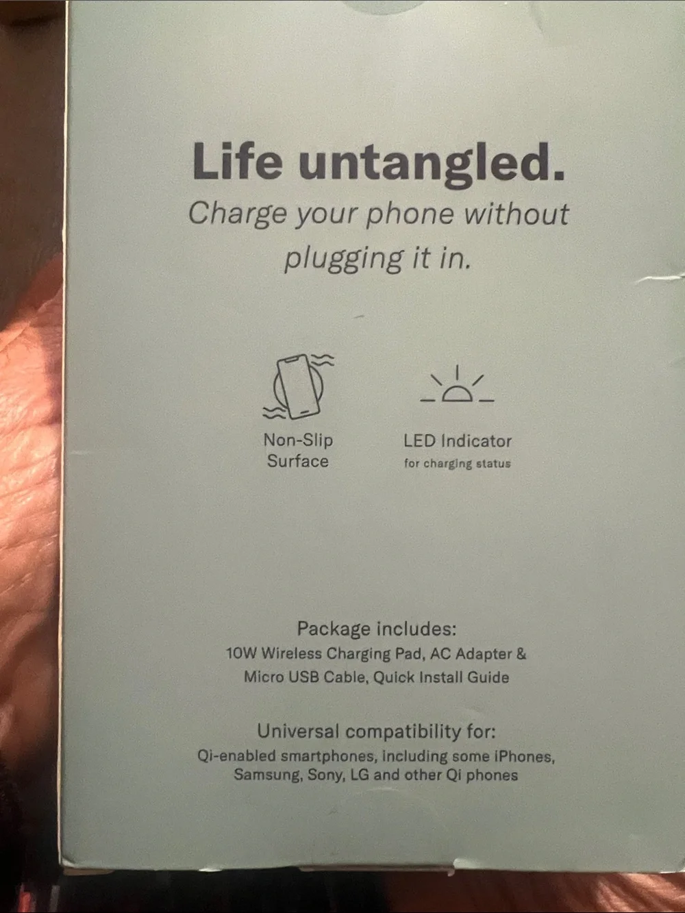 Go-To Black Wireless Charging Pad with White Logo
